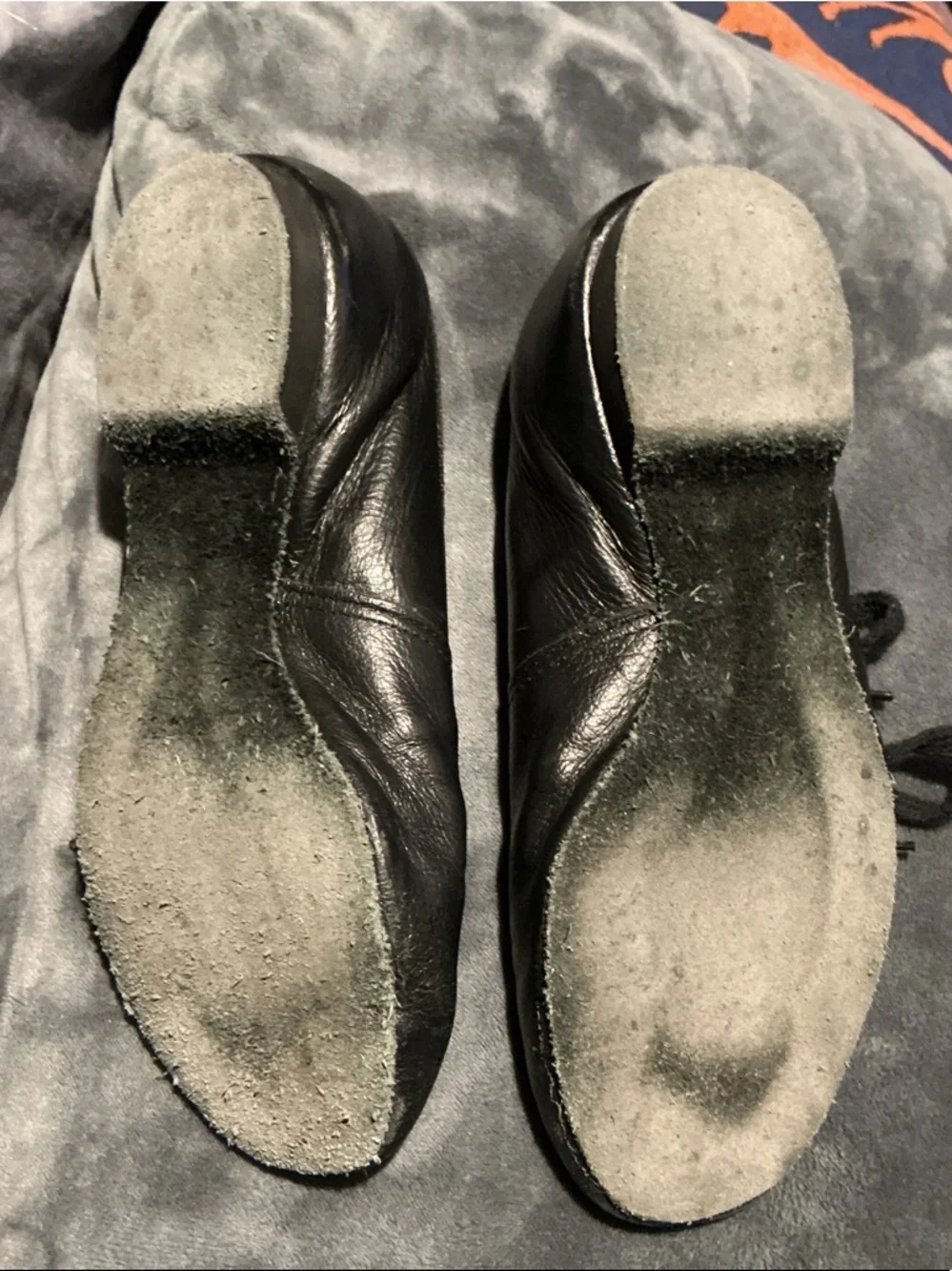 Capezio Black Leather Lace-Up Jazz Shoes